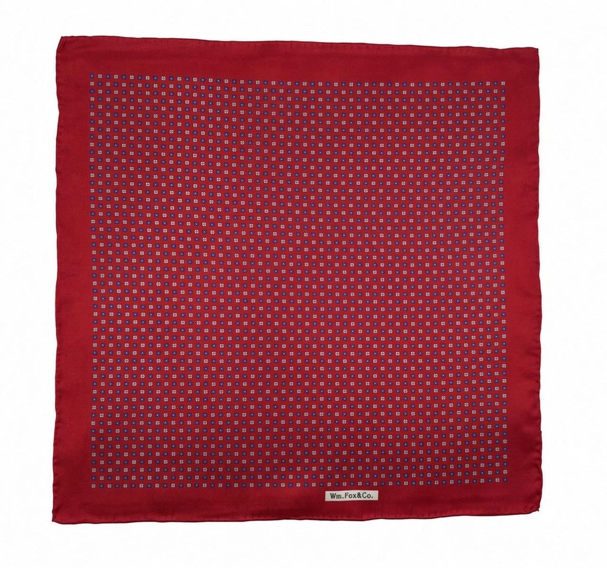 Red Miniature Geometric Pocket Square — full pattern