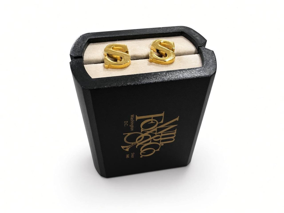 Gold-Tone S Initial Cufflinks - Wm. Fox & Co.