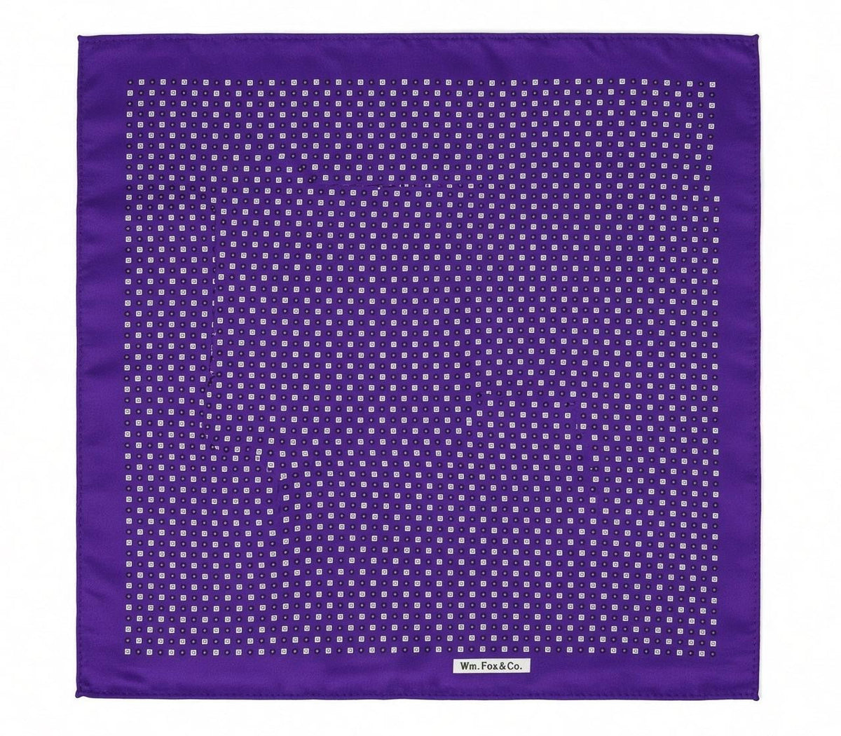 Purple Miniature Geometric Pocket Square — full pattern
