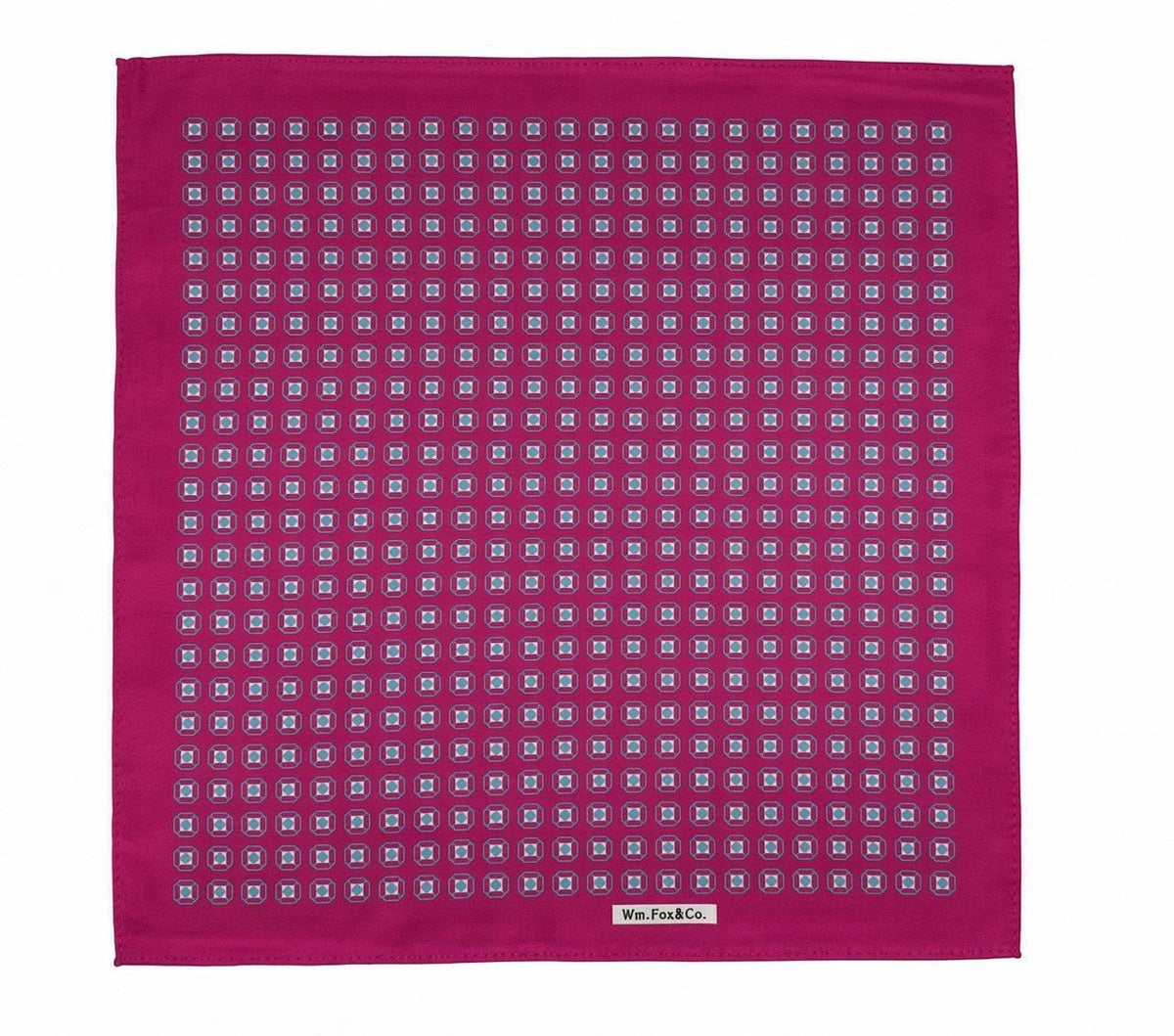 Fuchsia Window Motif Pocket Square — full pattern