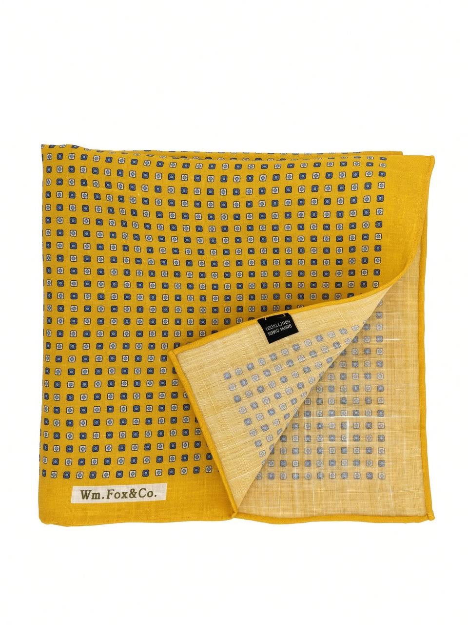 Golden Yellow Mini Motif Pocket Square — folded detail