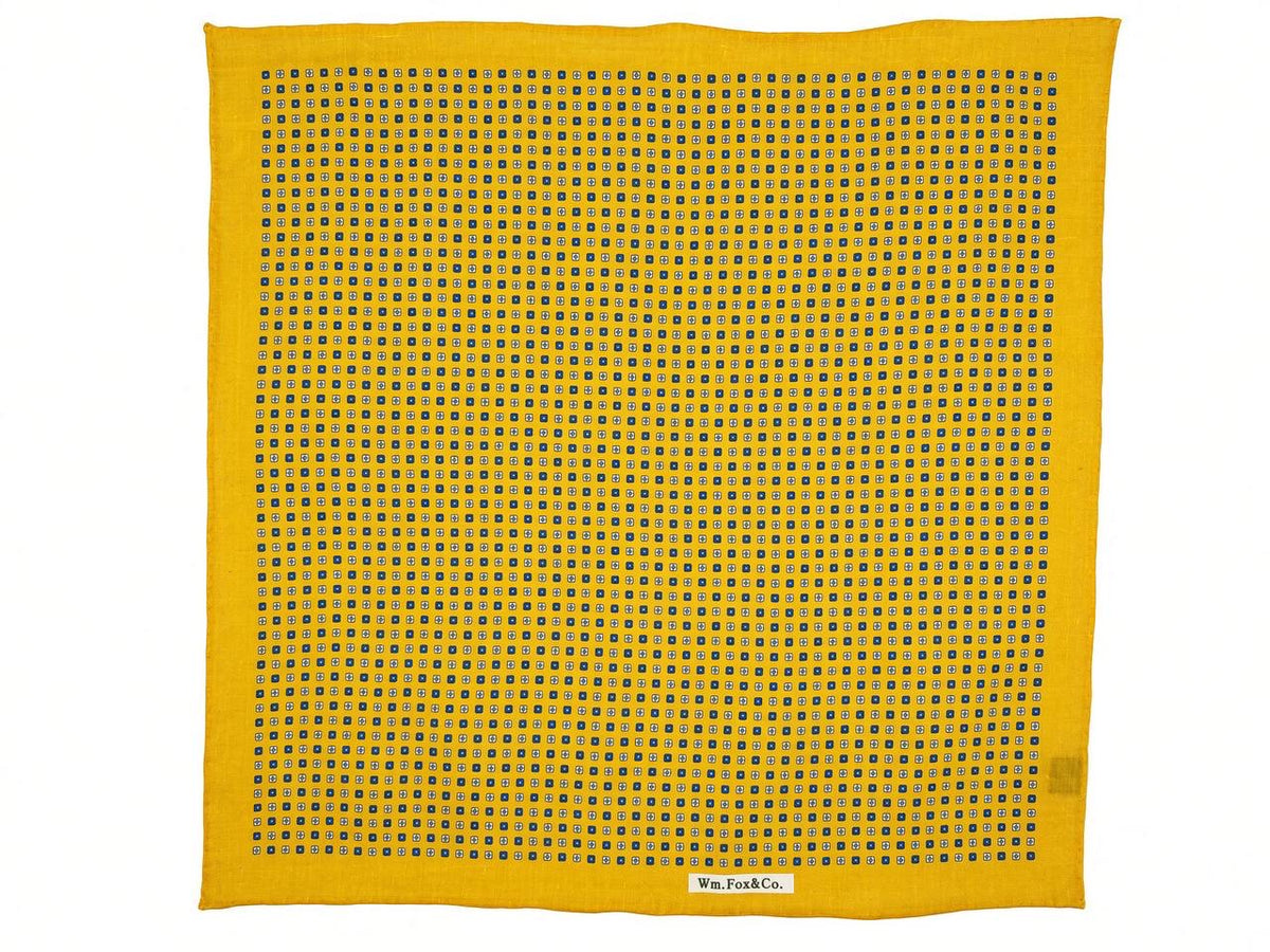 Golden Yellow Mini Motif Pocket Square — full pattern