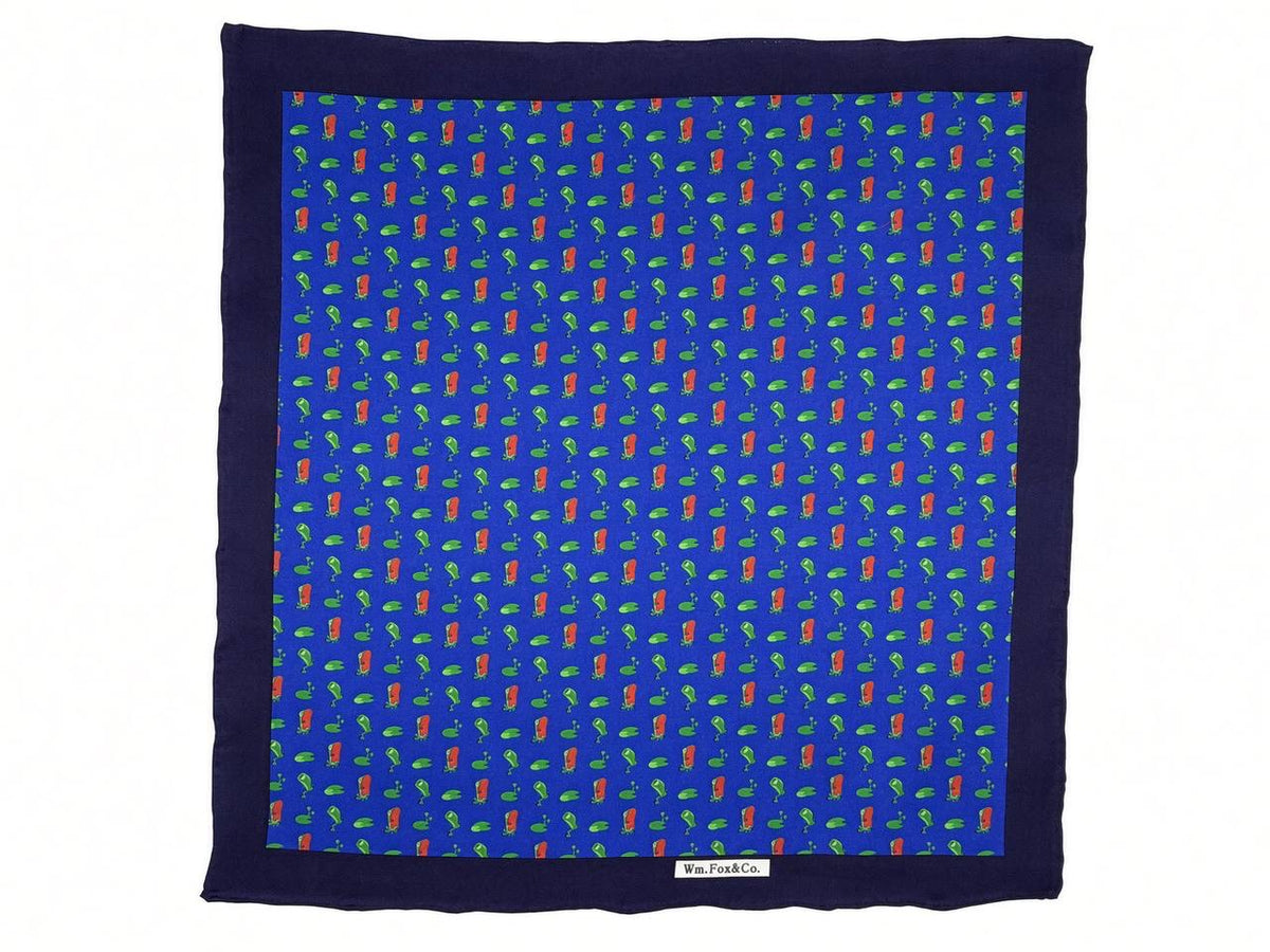 Cobalt Multicolor Mini Motif Pocket Square — full pattern