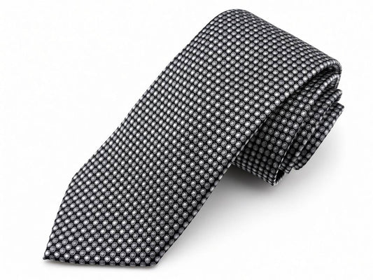 Black and White Micro Pattern Necktie, full view