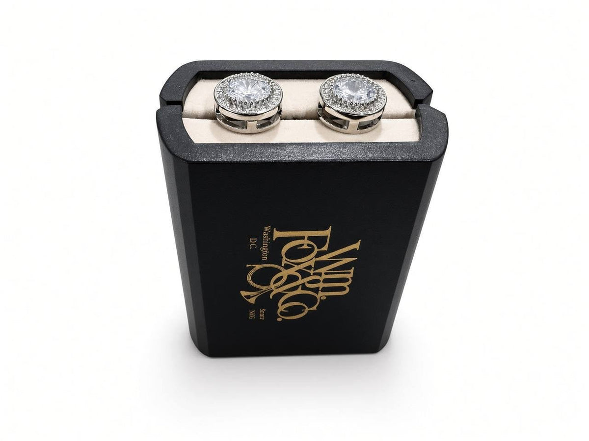 Clear Round Pavé-Look Cufflinks - Wm. Fox & Co.