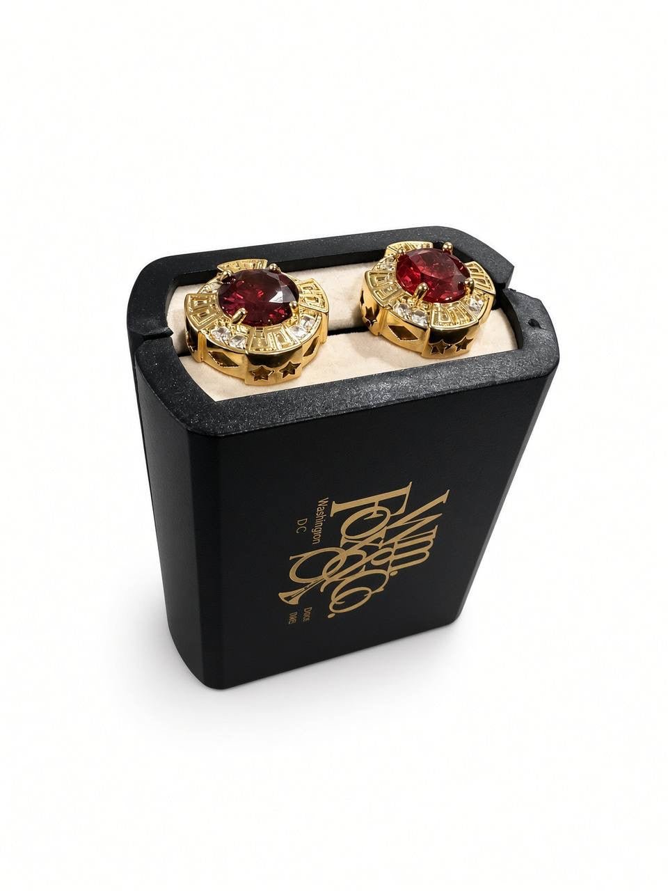 Red Center Gold-Tone Cufflinks - Wm. Fox & Co.