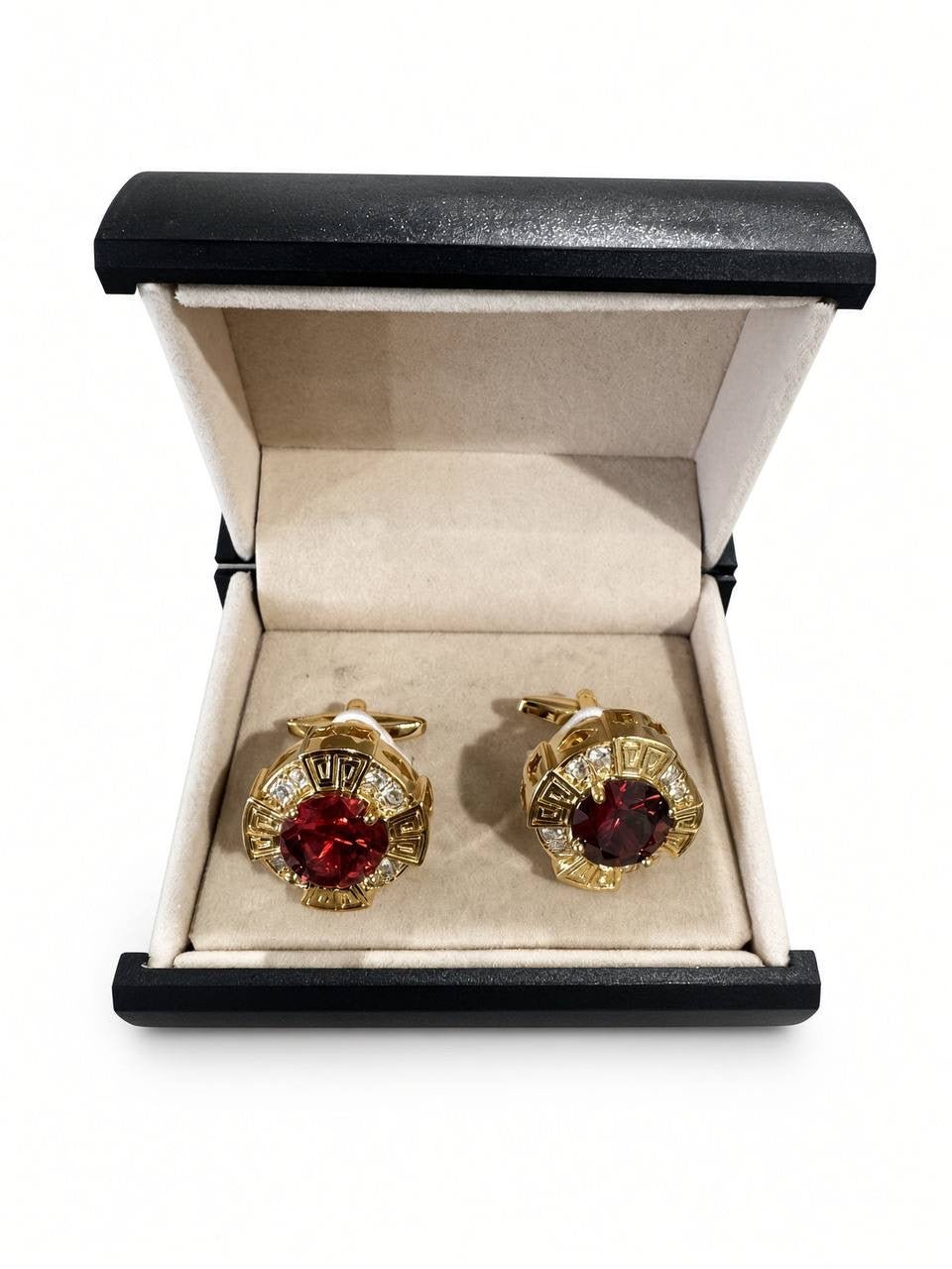 Red Center Gold-Tone Cufflinks - Wm. Fox & Co.