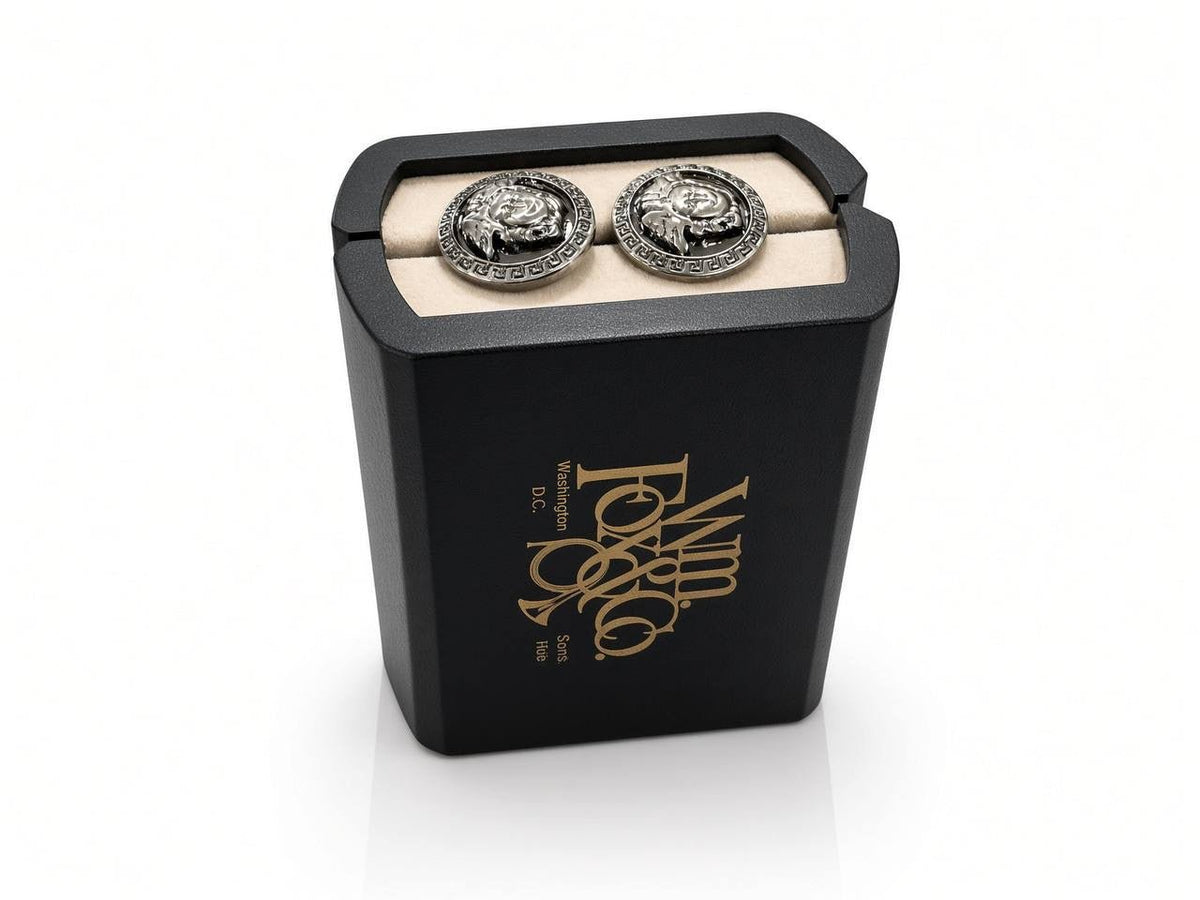 Silver-Tone Crest Cufflinks - Wm. Fox & Co.