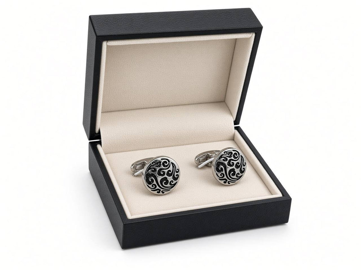 Silver-Tone Scrollwork Cufflinks - Wm. Fox & Co.